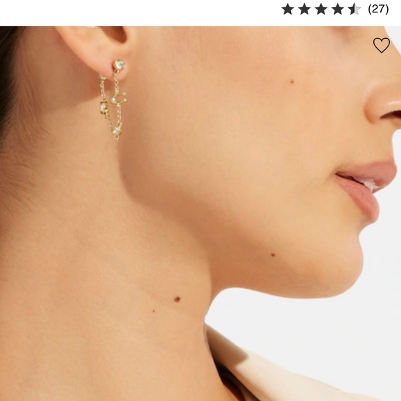 NWT COACH Signature Crystal Chain Earrings - Picture 4 of 5